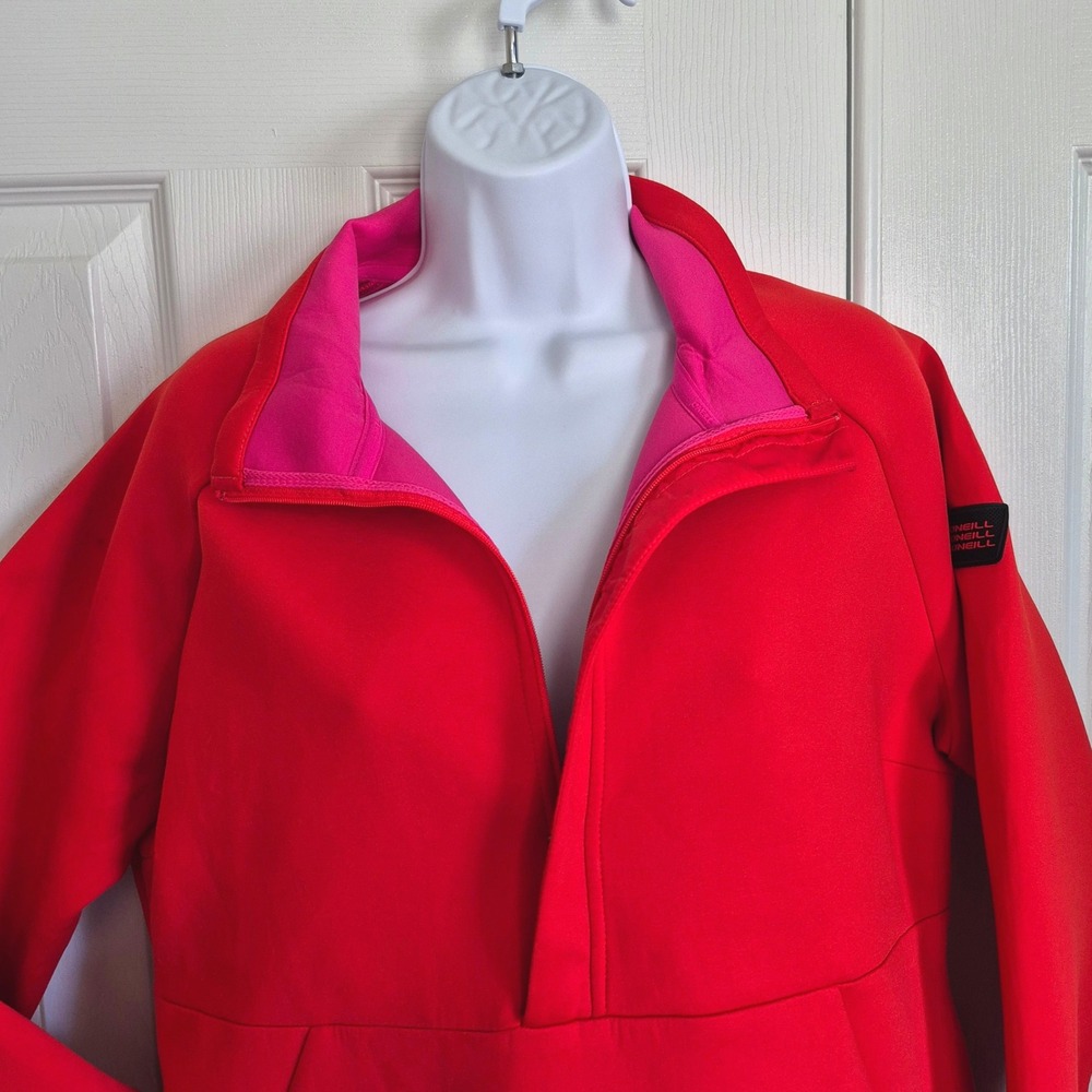 O'Neill Formation Fleece red pink pullover jacket women's XL New - Picture 5 of 14